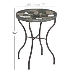 Coupon 𧨠24" Silver Metal Flower Top End Table by Ivory and Iris π 11 Coupon 𧨠24" Silver Metal Flower Top End Table by Ivory and Iris π -Cheap Ivory and Iris Store D400053S 5