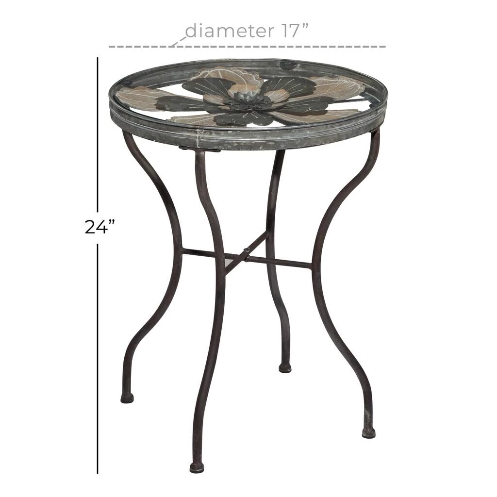 Coupon 𧨠24" Silver Metal Flower Top End Table by Ivory and Iris π 5 Coupon 𧨠24" Silver Metal Flower Top End Table by Ivory and Iris π - Image 5