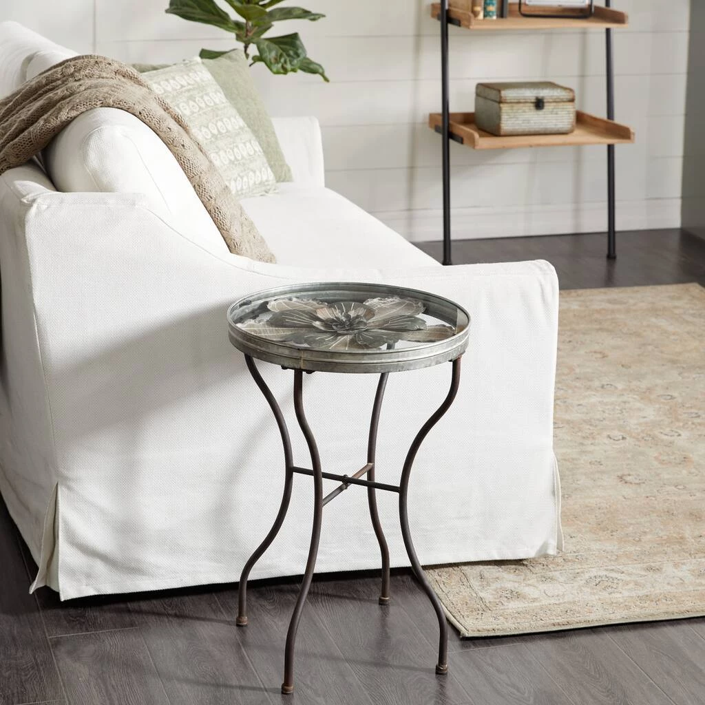 Coupon 𧨠24" Silver Metal Flower Top End Table by Ivory and Iris π 7 Coupon 𧨠24" Silver Metal Flower Top End Table by Ivory and Iris π - Image 7