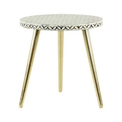 Cheap β€οΈ 21" Gold Eclectic Aluminum Accent Table by Ivory and Iris π€©