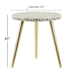 Cheap ❤️ 21" Gold Eclectic Aluminum Accent Table by Ivory and Iris 🤩 -Cheap Ivory and Iris Store D400057S 4