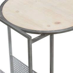 Best Sale 👏 24" Gray Metal Contemporary Accent Table by Ivory and Iris 🎉 -Cheap Ivory and Iris Store D400065S 5