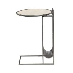 Best Sale 👏 24" Gray Metal Contemporary Accent Table by Ivory and Iris 🎉 -Cheap Ivory and Iris Store D400065S 6