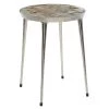 Deals 🎁 23" Silver Contemporary Agate Accent Table by Ivory and Iris 😀