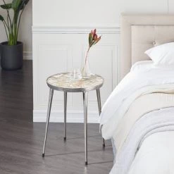 Deals π 23" Silver Contemporary Agate Accent Table by Ivory and Iris π 21 Deals π 23" Silver Contemporary Agate Accent Table by Ivory and Iris π -Cheap Ivory and Iris Store D400067S 10
