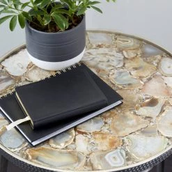 Deals π 23" Silver Contemporary Agate Accent Table by Ivory and Iris π 22 Deals π 23" Silver Contemporary Agate Accent Table by Ivory and Iris π -Cheap Ivory and Iris Store D400067S 11