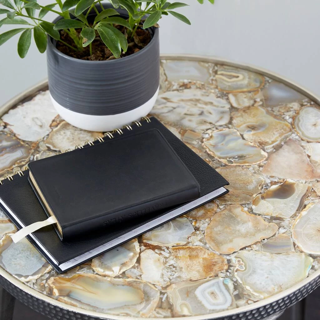 Deals π 23" Silver Contemporary Agate Accent Table by Ivory and Iris π 11 Deals π 23" Silver Contemporary Agate Accent Table by Ivory and Iris π - Image 11