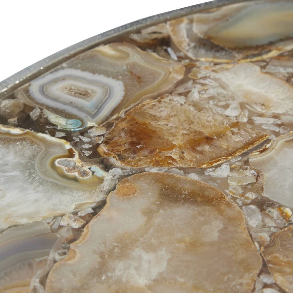Deals π 23" Silver Contemporary Agate Accent Table by Ivory and Iris π 4 Deals π 23" Silver Contemporary Agate Accent Table by Ivory and Iris π - Image 4