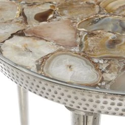 Deals π 23" Silver Contemporary Agate Accent Table by Ivory and Iris π 17 Deals π 23" Silver Contemporary Agate Accent Table by Ivory and Iris π -Cheap Ivory and Iris Store D400067S 6