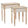 Discount ✔️ Whitewashed Wood Farmhouse Accent Table Set by Ivory and Iris 😀