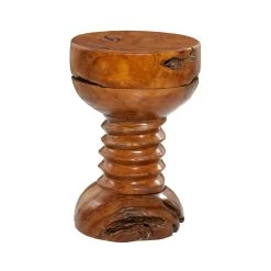 Best deal π 20" Brown Teak Wood Rustic Stool by Ivory and Iris π€©