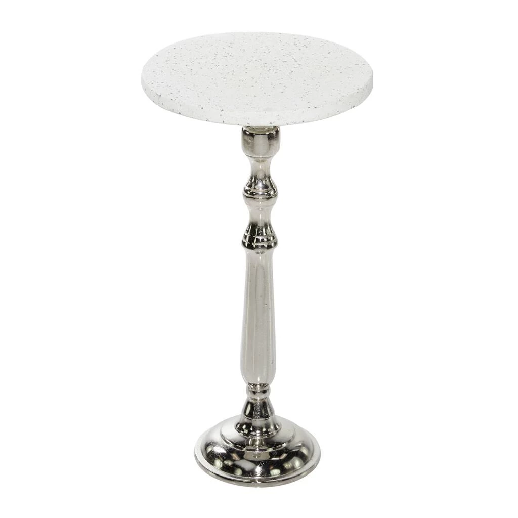 Discount π 25" Silver Traditional Terrazzo Accent Table by Ivory and Iris π 2 Discount π 25" Silver Traditional Terrazzo Accent Table by Ivory and Iris π - Image 2