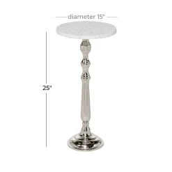 Discount π 25" Silver Traditional Terrazzo Accent Table by Ivory and Iris π 10 Discount π 25" Silver Traditional Terrazzo Accent Table by Ivory and Iris π -Cheap Ivory and Iris Store D400074S 5