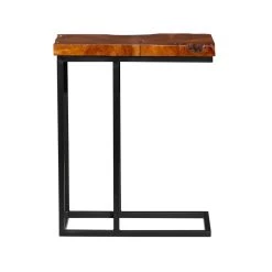 Best reviews of 🌟 25" Brown Teak Wood Contemporary Accent Table by Ivory and Iris 🎉 -Cheap Ivory and Iris Store D400075S 3