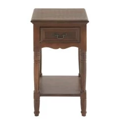 Outlet 🔥 29" Brown Pine Traditional Accent Table by Ivory and Iris 🎉 -Cheap Ivory and Iris Store D400078S 3