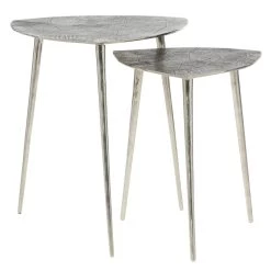 Budget ✔️ Gray Aluminum Contemporary Accent Table Set by Ivory and Iris 💯