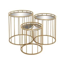 Discount 🛒 Gold Metal Contemporary Accent Table Set by Ivory and Iris 👏