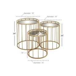 Discount π Gold Metal Contemporary Accent Table Set by Ivory and Iris π 12 Discount π Gold Metal Contemporary Accent Table Set by Ivory and Iris π -Cheap Ivory and Iris Store D400085S 6