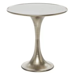 Hot Sale 🥰 25" Silver Industrial Marble Accent Table by Ivory and Iris 👏