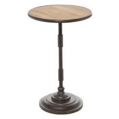 Hot Sale 🌟 25" Gray Industrial Wood Accent Table by Ivory and Iris ❤️