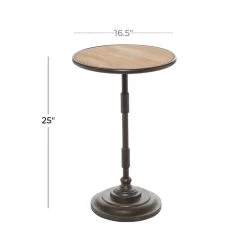 Hot Sale 🌟 25" Gray Industrial Wood Accent Table by Ivory and Iris ❤️ -Cheap Ivory and Iris Store D400087S 5