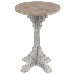 Best deal 🥰 23" White Chinese Fir Farmhouse Accent Table by Ivory and Iris 👍