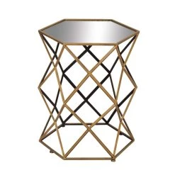 Discount ✔️ 25" Brass Contemporary Metal Accent Table by Ivory and Iris 🥰