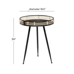 Top 10 👍 24" Black Metal Modern Accent Table by Ivory and Iris 🤩 -Cheap Ivory and Iris Store D400090S 6