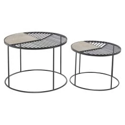 Cheap π Black Metal Contemporary Accent Table Set by Ivory and Iris β