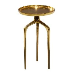New ⌛ 22" Gold Aluminum Contemporary Accent Table by Ivory and Iris 🧨