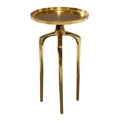 New ⌛ 22" Gold Aluminum Contemporary Accent Table by Ivory and Iris 🧨 -Cheap Ivory and Iris Store D400095S 5