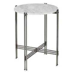 Best Sale 😉 24" Silver Contemporary Marble Accent Table by Ivory and Iris 🥰