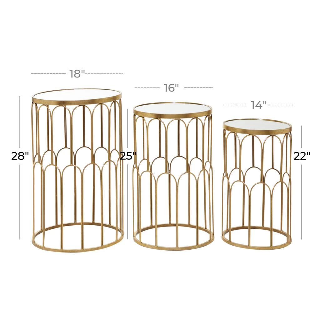 Deals π Gold Metal Glam Accent Table Set by Ivory and Iris π 5 Deals π Gold Metal Glam Accent Table Set by Ivory and Iris π - Image 5