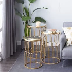 Deals π Gold Metal Glam Accent Table Set by Ivory and Iris π 11 Deals π Gold Metal Glam Accent Table Set by Ivory and Iris π -Cheap Ivory and Iris Store D400099S 6
