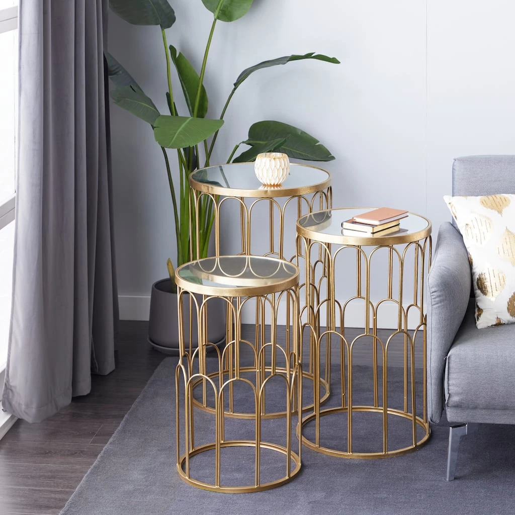 Deals π Gold Metal Glam Accent Table Set by Ivory and Iris π 6 Deals π Gold Metal Glam Accent Table Set by Ivory and Iris π - Image 6