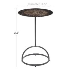 Wholesale ✨ 21" Black Contemporary Metal Accent Table by Ivory and Iris 👏 -Cheap Ivory and Iris Store D400100S 5