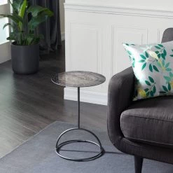 Wholesale ✨ 21" Black Contemporary Metal Accent Table by Ivory and Iris 👏 -Cheap Ivory and Iris Store D400100S 6