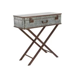 New 😍 32" Gray Iron Farmhouse Accent Table by Ivory and Iris ⌛