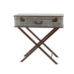 New 😍 32" Gray Iron Farmhouse Accent Table by Ivory and Iris ⌛ -Cheap Ivory and Iris Store D400101S 3