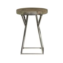 Wholesale ⌛ 24" Brown Stainless Steel Contemporary Accent Table by Ivory and Iris 💯