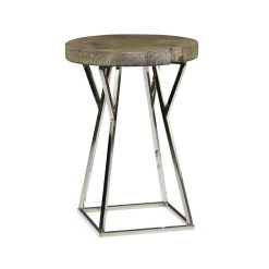Wholesale ⌛ 24" Brown Stainless Steel Contemporary Accent Table by Ivory and Iris 💯 -Cheap Ivory and Iris Store D400106S 3