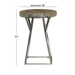 Wholesale ⌛ 24" Brown Stainless Steel Contemporary Accent Table by Ivory and Iris 💯 -Cheap Ivory and Iris Store D400106S 7