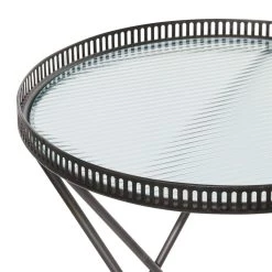 Best deal 👍 Gray Round Metal Industrial Accent Table Set by Ivory and Iris 😉 -Cheap Ivory and Iris Store D400107S 3