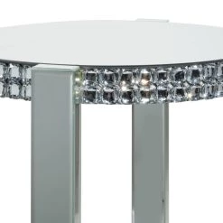 Discount ✔️ 24" Silver MDF Glam Accent Table by Ivory and Iris ✔️ -Cheap Ivory and Iris Store D400109S 5
