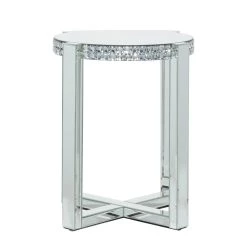 Discount ✔️ 24" Silver MDF Glam Accent Table by Ivory and Iris ✔️ -Cheap Ivory and Iris Store D400109S 6