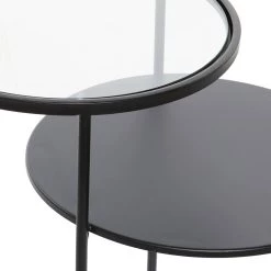 Hot Sale 🥰 23" Black Modern Metal Accent Table by Ivory and Iris 🧨 -Cheap Ivory and Iris Store D400116S 3