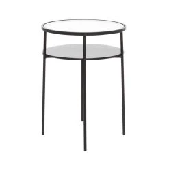 Hot Sale 🥰 23" Black Modern Metal Accent Table by Ivory and Iris 🧨 -Cheap Ivory and Iris Store D400116S 4