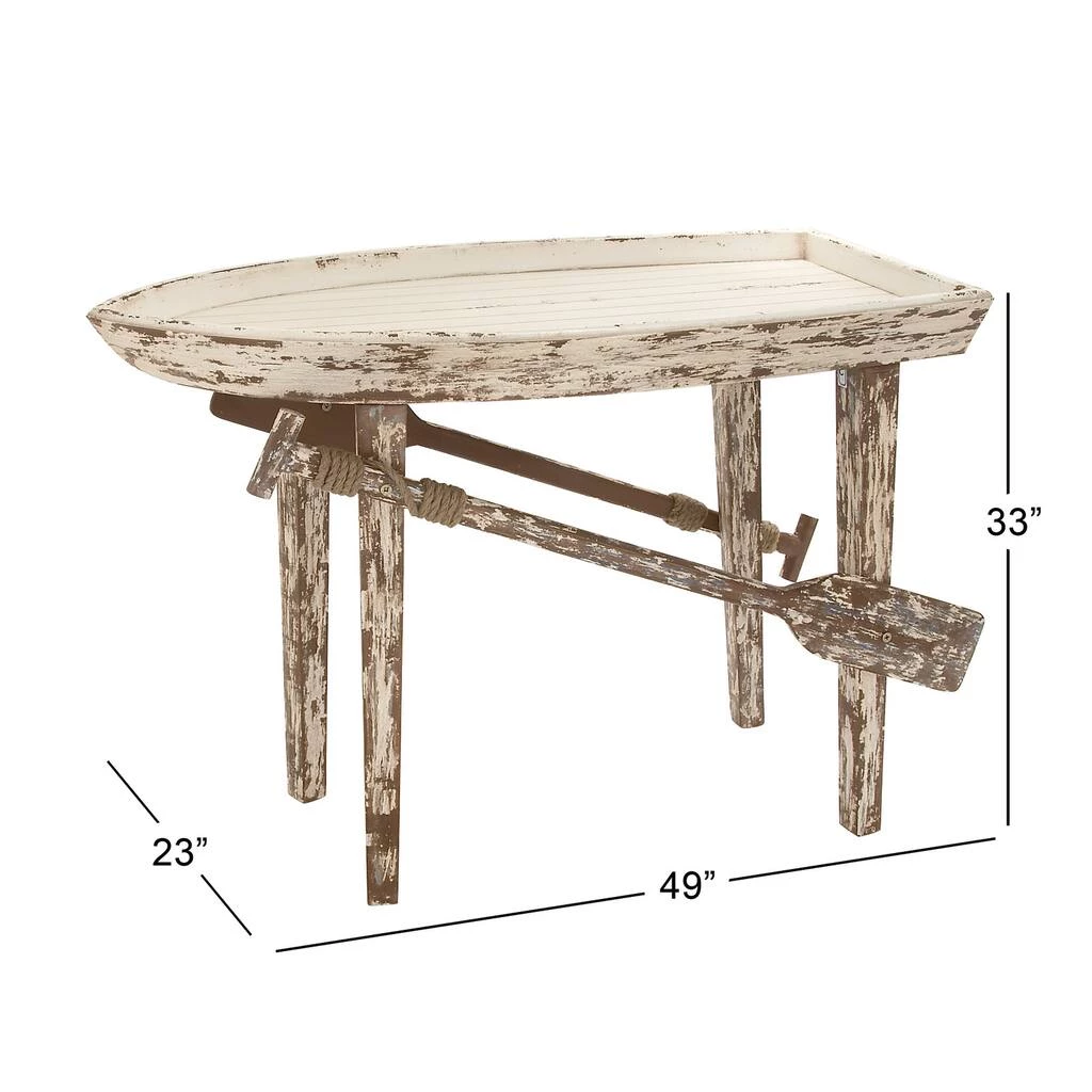 Best Sale ✔️ 49" Light Brown Wood Coastal Accent Table by Ivory and Iris 🥰 6 Best Sale ✔️ 49" Light Brown Wood Coastal Accent Table by Ivory and Iris 🥰 - Image 6