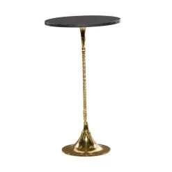 Hot Sale 😍 28" Gold Aluminum Coastal Accent Table by Ivory and Iris ✨ -Cheap Ivory and Iris Store D400123S 3