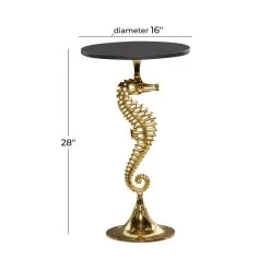 Hot Sale 😍 28" Gold Aluminum Coastal Accent Table by Ivory and Iris ✨ -Cheap Ivory and Iris Store D400123S 8